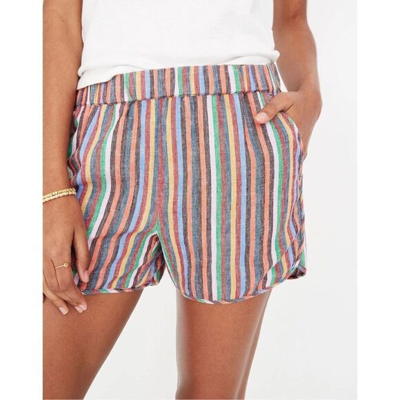 Madewell Pull-On Shorts in Rainbow Stripe Size S - Picture 2 of 10